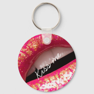 kiss me love lips lipstick background Case-Mate iP Keychain