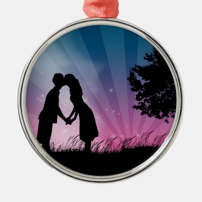 Kiss Me Metal Ornament (Front)