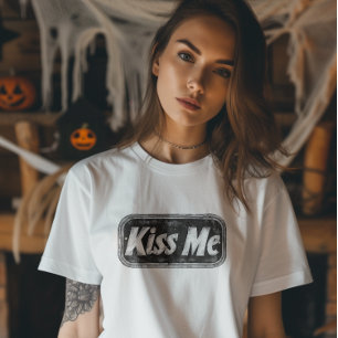 Kiss Me Metal Plate T-Shirt