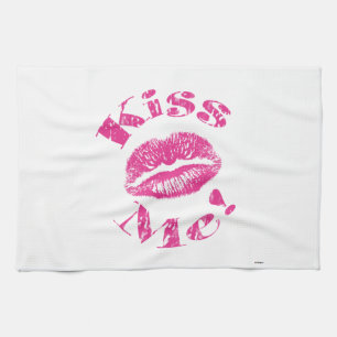 Kiss Me! Pink Lips Kitchen Towel