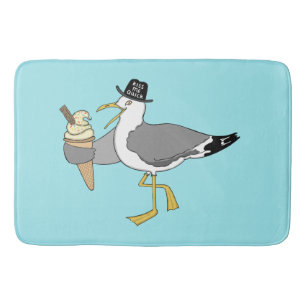 Kiss Me Quick Seaside Seagull Bath Mat