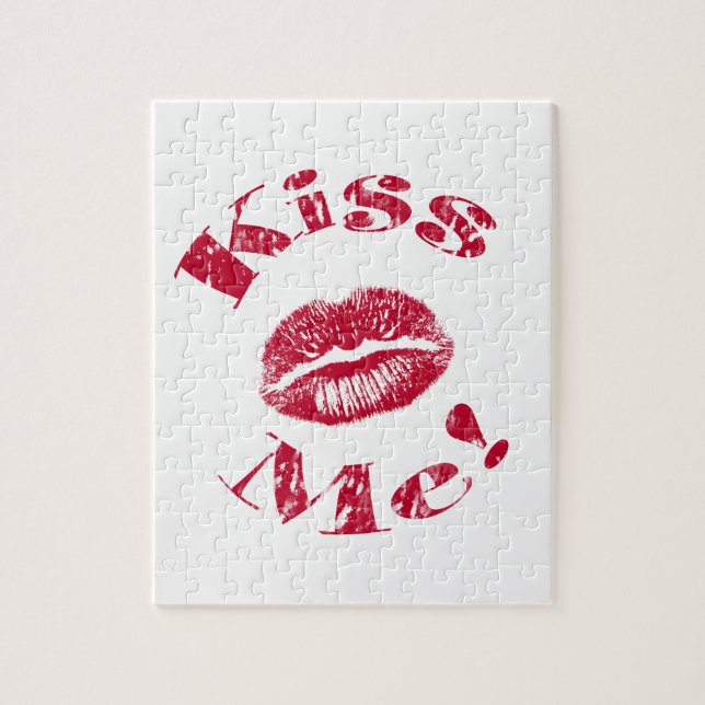 Kiss Me! Red Lips Jigsaw Puzzle (Vertical)