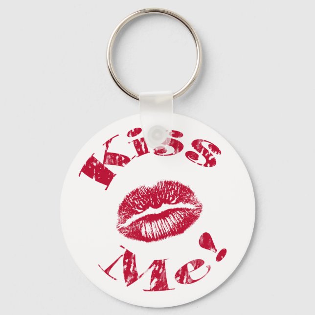 Kiss Me! Red Lips Keychain (Front)