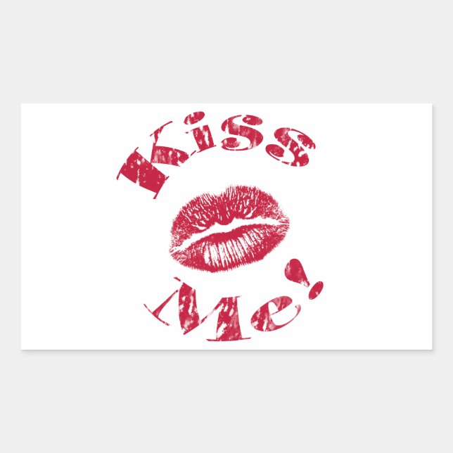 Kiss Me! Red Lips Sticker (Front)