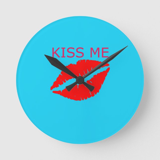 Kiss Me Round Clock (Front)