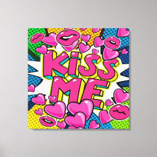 KISS ME Stretched Canvas Print