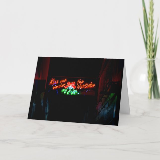 Kiss me under the mistletoe card (Front)