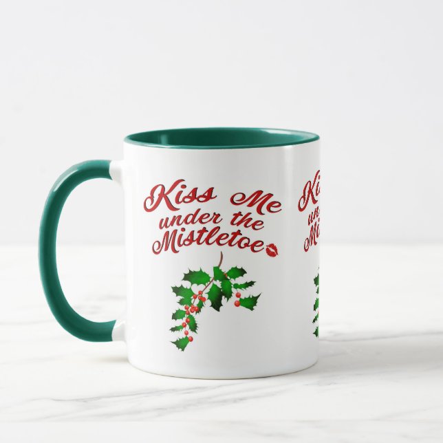 Kiss Me Under the Mistletoe Mug (Left)