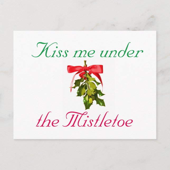 kiss me under the mistletoe Thunder_Cove Holiday Postcard (Front)