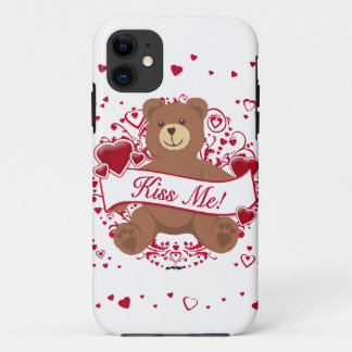 Kiss Me! Valentine's Day Teddy Bear iPhone 11 Case