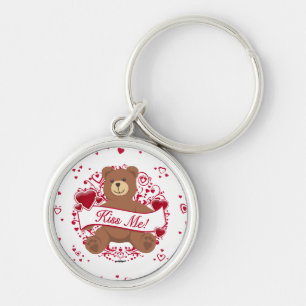 Kiss Me! Valentine's Day Teddy Bear Keychain