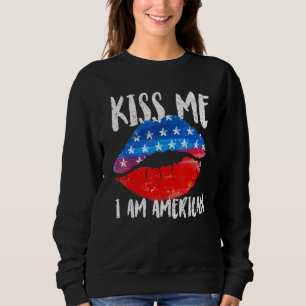 Kiss Mee Im American Flag Lips 4th Of Julyy Sweatshirt