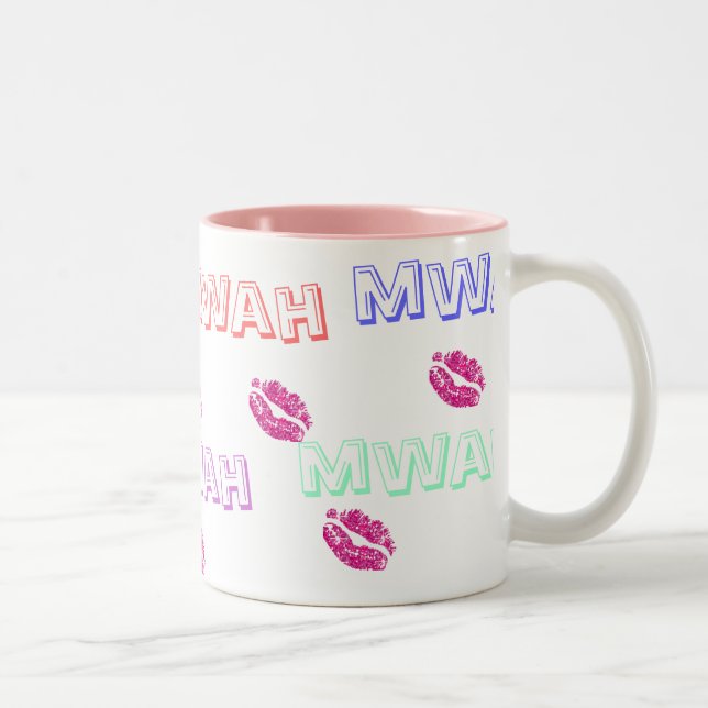 Kiss (Mwah)Mug Two-Tone Coffee Mug (Right)