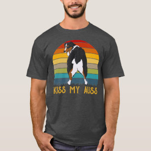 Kiss My A Funny Aie Mom Australian Shepherd 70s T-Shirt