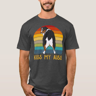 Kiss My A Funny Aie Mom Australian Shepherd 70s T-Shirt