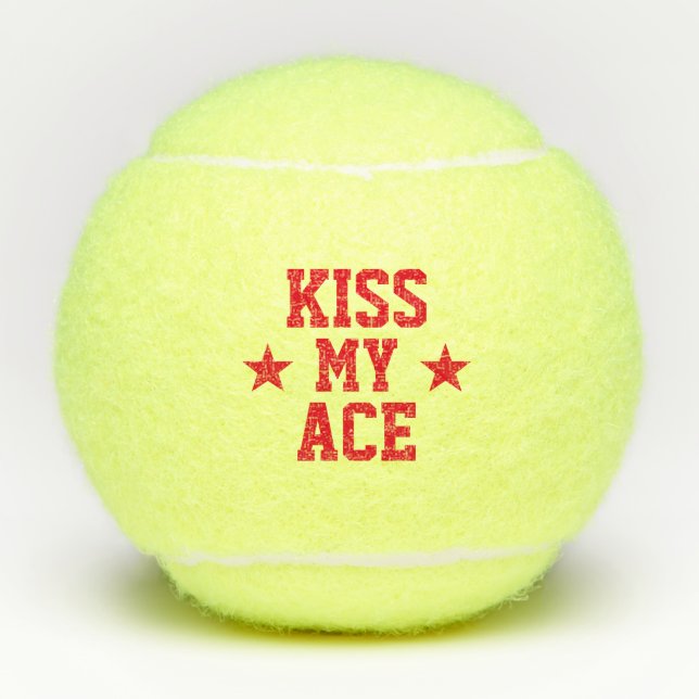 Kiss My Ace Funny Tennis Balls (Front)