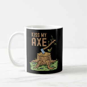 Kiss My Axes Lumberjack Logger Stump Coffee Mug