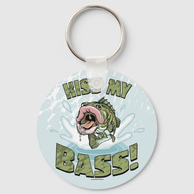 Kiss My Bass Big Mouth Fish Gear Keychain (Front)