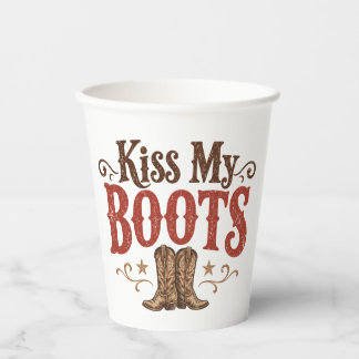 Kiss My Boots Western Party Cups | Funny Cowboy