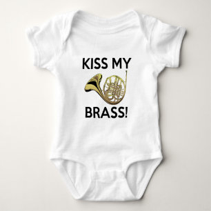 Kiss My Brass, French Horn Baby Bodysuit