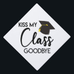 Kiss My Class Goodbye Black White Graduation Cap Topper<br><div class="desc">This is a Kiss My Class Goodbye Black White Graduation Cap Topper!</div>