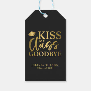 Kiss My Class Goodbye Grad Party Favour Gift Tags