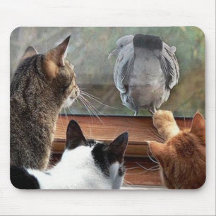 Kiss My Feathery Butt Bird with Kittys Mousepad