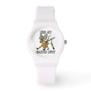 Kiss my Goatie Butt Funny Goat Watch
