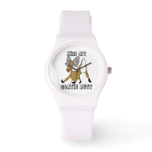 Kiss my Goatie Butt Funny Goat Watch (Front)