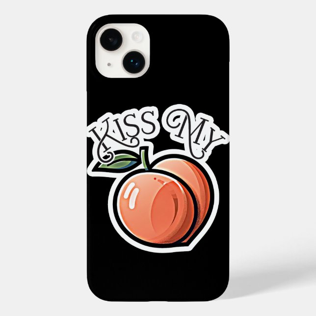 Kiss my Peach Peaches Funny Fruit Case-Mate iPhone Case (Back)