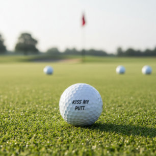 'Kiss my putt' Cheeky Funny Gift Friends Dads  Golf Balls