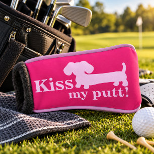 Kiss My Putt Cheeky Golf Head Dachshund Moms Cover