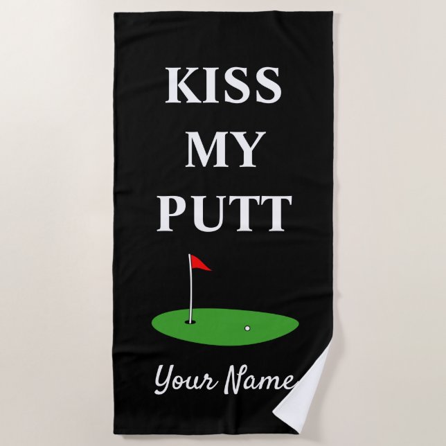 Kiss My Putt drôle serviette de plage de golf pour (Devant)