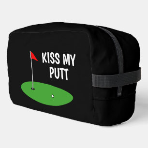 Kiss My Putt funny toiletry travel bag for golfer