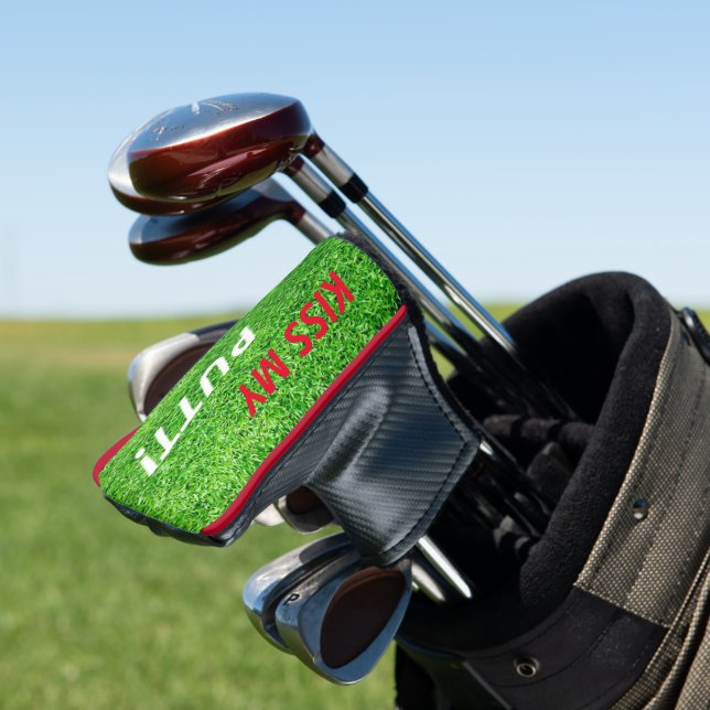 Kiss My Putt! Golf Lover Theme Party Putter Head Cover (In Situ)
