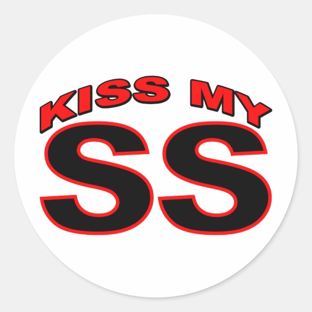 Kiss My SS Classic Round Sticker (Front)