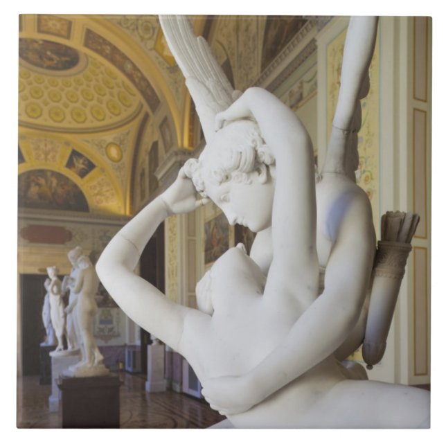 Kiss of Cupid and Psyche, by Antonio Canova 2 Tile (Front)