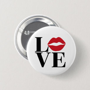 Kiss of Love: Red Lips Edition Button