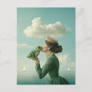 Kiss of the Frog Prince Holiday Postcard