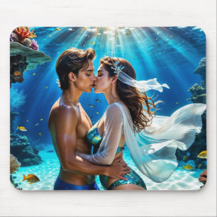 Kiss of the Undersea Lovers Mouse Pad