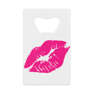 Kiss Pink Lips Credit Card Bottle Opener