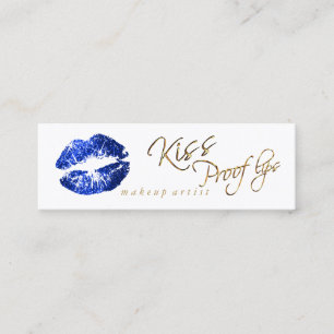 Kiss Proof Lips 2 - Blue Glitter Mini Business Card