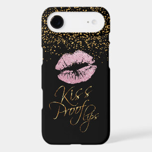 Kiss Proof with Gold Confetti & Pink Lips