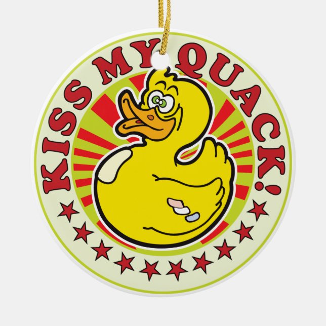 Kiss Quack R Ceramic Ornament (Front)