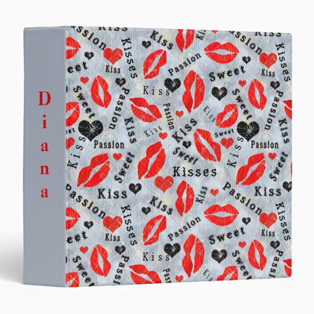 Kiss, red lips. binder (Front/Spine)
