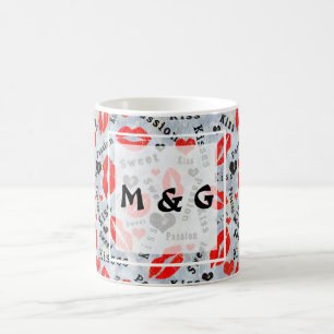 Kiss, red lips. coffee mug