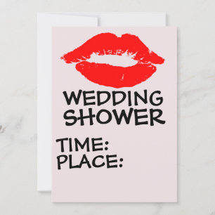 KISS RED LIPS WEDDING SHOWER INVITATIONS DU PARTI