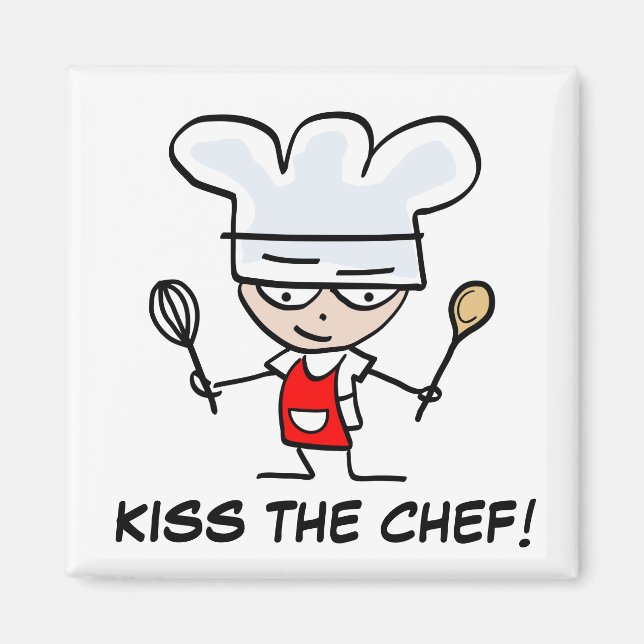 Kiss the chef magnet (Front)