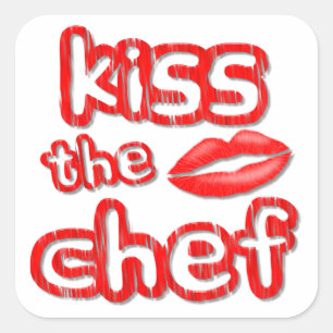 Kiss The Chef Square Sticker