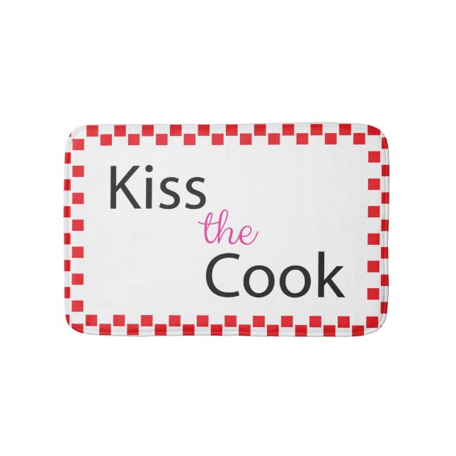 Kiss The Cook Bath Mat (Front)